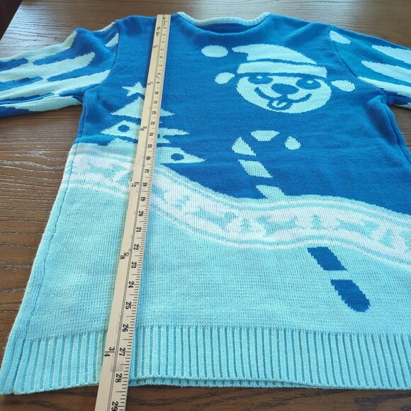 Cesar Blue Unisex Christmas Sweater sz M designed by Dogs Festive Holiday - Picture 15 of 15